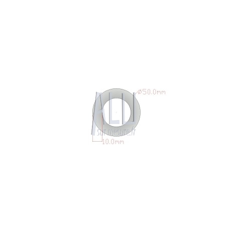 Tube rond alu diamètre 50x10 mm