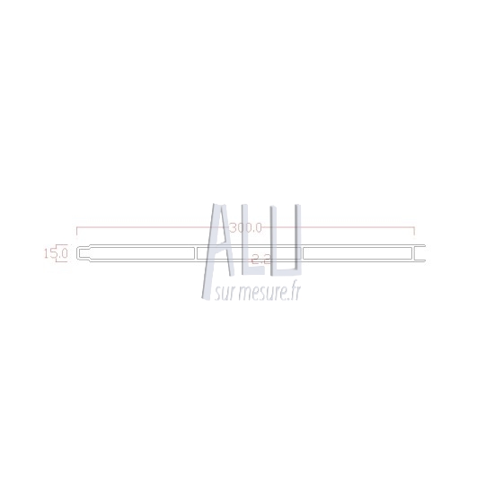 lame de remplissage alu 300x15x2.2 mm emboitable