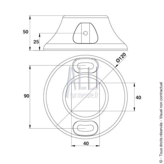 socle arrêt poussoir pour portail battant (sans tube)